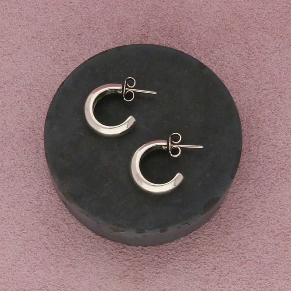 james avery sterling silver retired small domed half hoop earrings